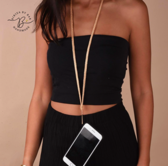 MAXI BRAIDED PHONE STRAP - GOLD