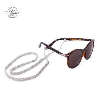 BRAIDED GLASSES STRAP IN SILVER