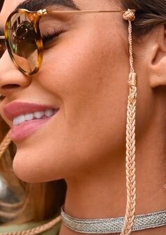 BRAIDED GLASSES STRAP IN ROSE GOLD