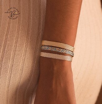 ZYN N&deg;2 BRACELET IN GOLD &amp; SILVER SKY BLUE