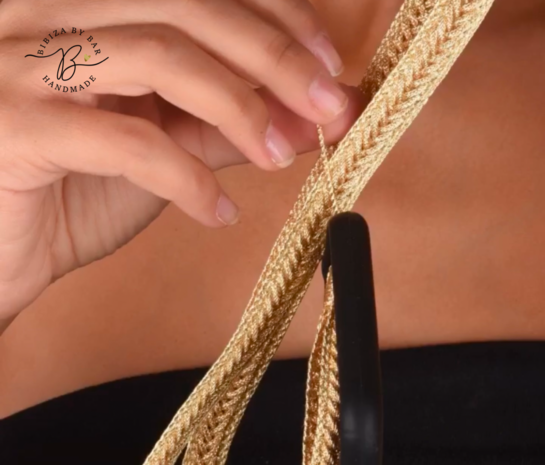 MAXI BRAIDED PHONE STRAP - GOLD