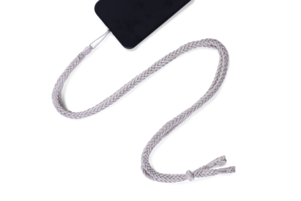 MAXI BRAIDED PHONE STRAP - SILVER