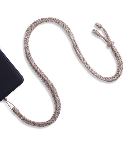 MAXI BRAIDED PHONE STRAP ROSE GOLD