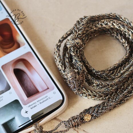 MAXI BRAIDED PHONE STRAP GREIGE