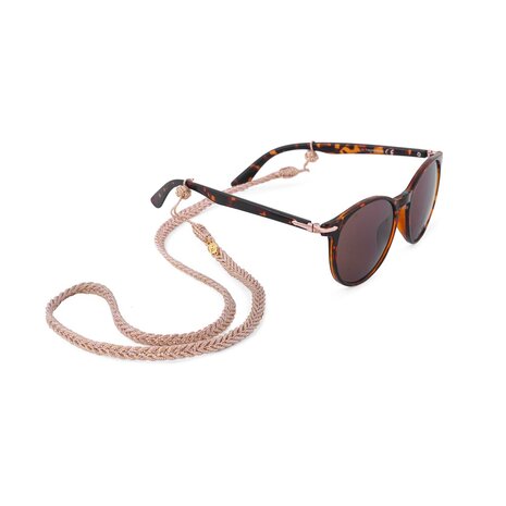 BRAIDED GLASSES STRAP IN ROSE GOLD